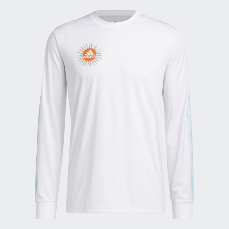 Camiseta Branca Manga Longa Com Estampa De Corrida Freedom Adidas