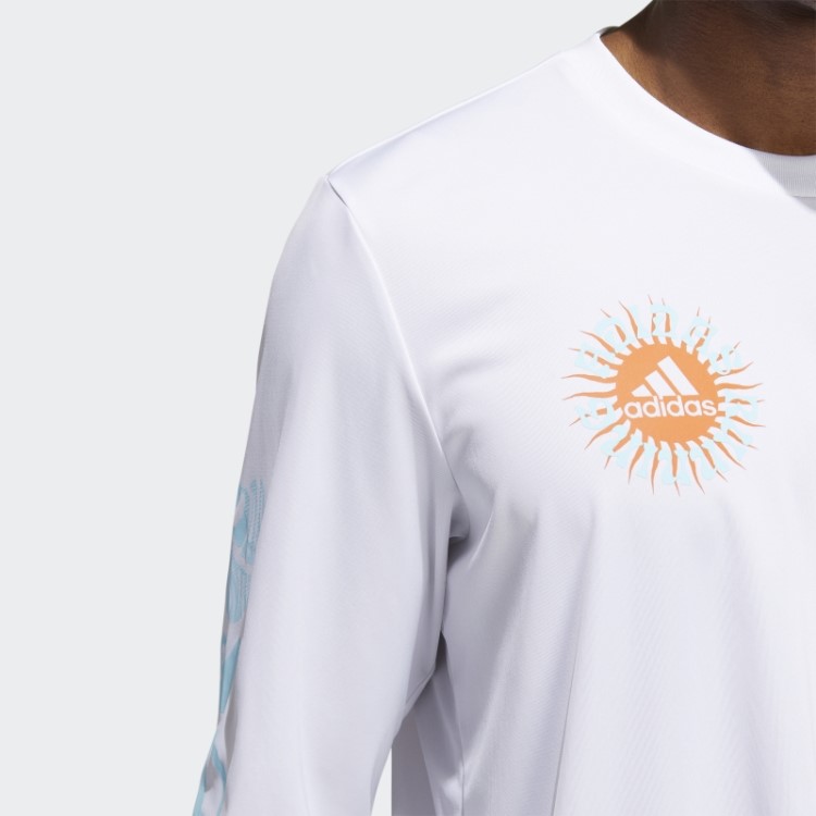 Camiseta Branca Manga Longa Com Estampa De Corrida Freedom Adidas