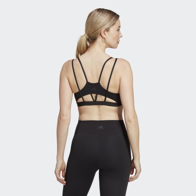 Sutiã Preto Adidas Yoga Studio Luxe Com Suporte Leve