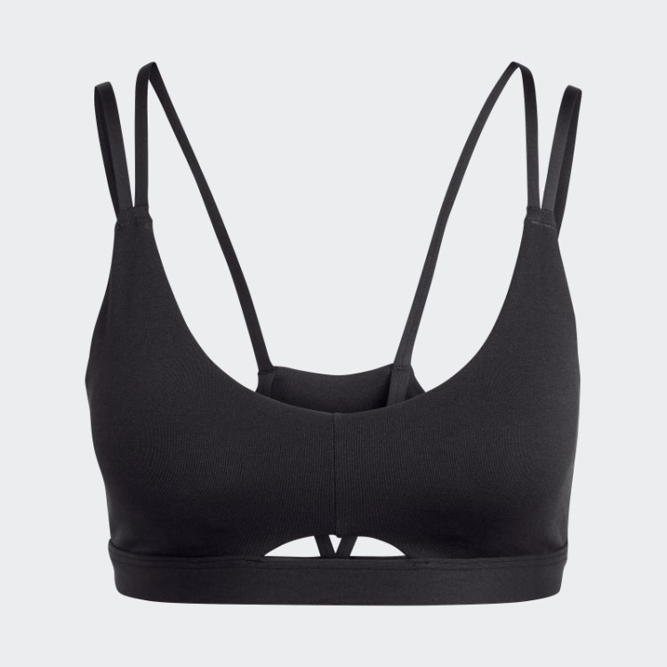 Sutiã Preto Adidas Yoga Studio Luxe Com Suporte Leve