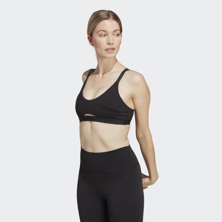 Sutiã De Luxo De Estúdio De Ioga Com Suporte De Luz Preto Adidas