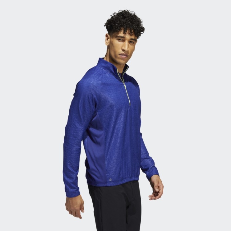Moletom Com Zíper Em Relevo índigo Adidas