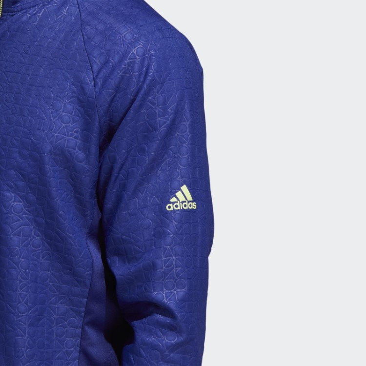 Moletom Com Zíper Em Relevo índigo Adidas