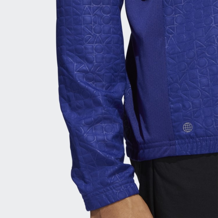 Moletom Com Zíper Em Relevo índigo Adidas