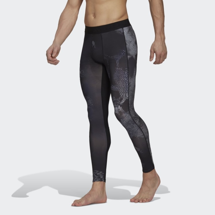 Meia-calça Longa Multicolorida Para Treino Com Estampa Allover Adidas Techfit