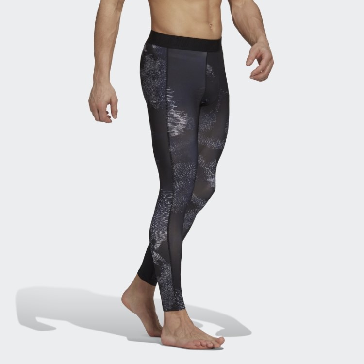 Meia-calça Longa Multicolorida Para Treino Com Estampa Allover Adidas Techfit