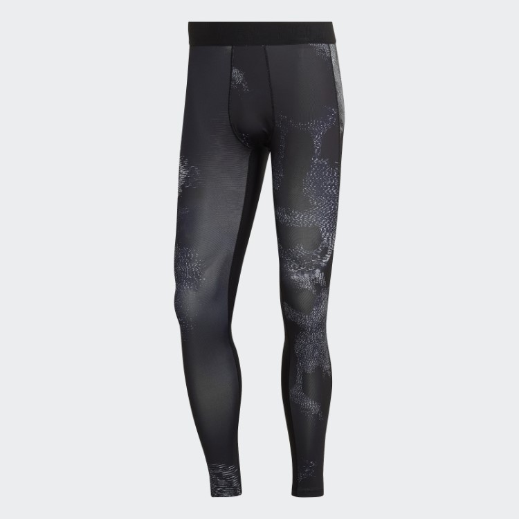 Meia-calça Longa Multicolorida Para Treino Com Estampa Allover Adidas Techfit