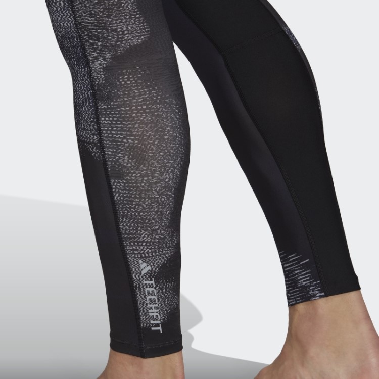 Meia-calça Longa Multicolorida Para Treino Com Estampa Allover Adidas Techfit