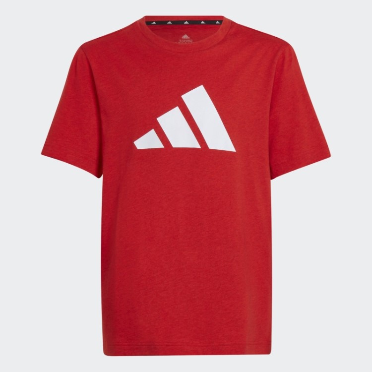 Camiseta Adidas Future Icons Com As Três Listras E Logo Vermelha Mel