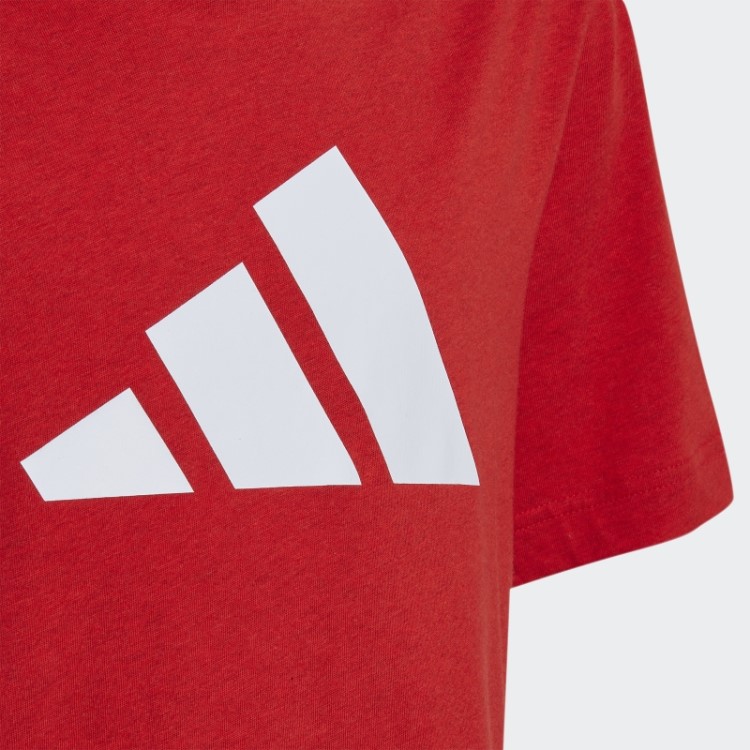 Camiseta Adidas Future Icons Com As Três Listras E Logo Vermelha Mel