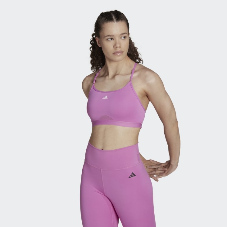 Sutiã Lilás Adidas Aeroreact Com Suporte Leve Para Treino