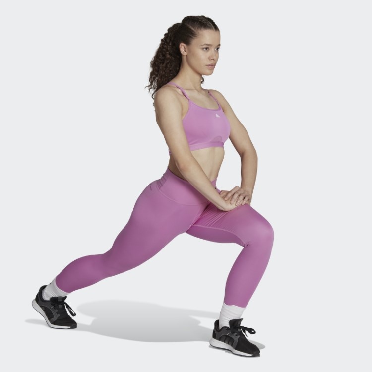 Sutiã Lilás Adidas Aeroreact Com Suporte Leve Para Treino