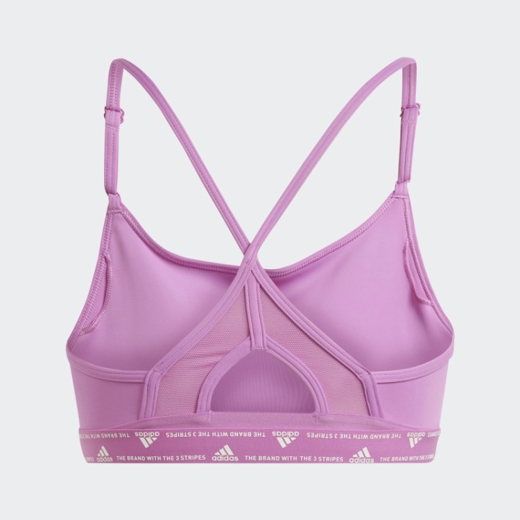 Sutiã Lilás Adidas Aeroreact Com Suporte Leve Para Treino
