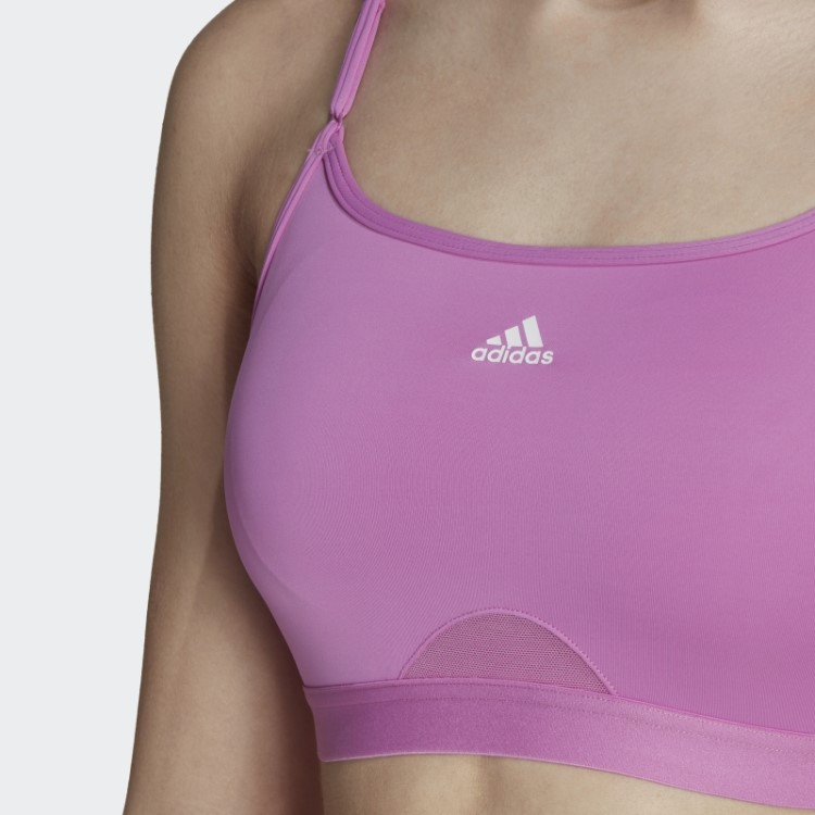 Sutiã Lilás Adidas Aeroreact Com Suporte Leve Para Treino