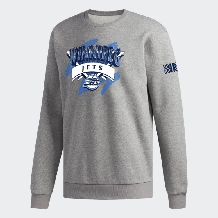 Moletom Cinza Médio Jets Vintage Crew Adidas