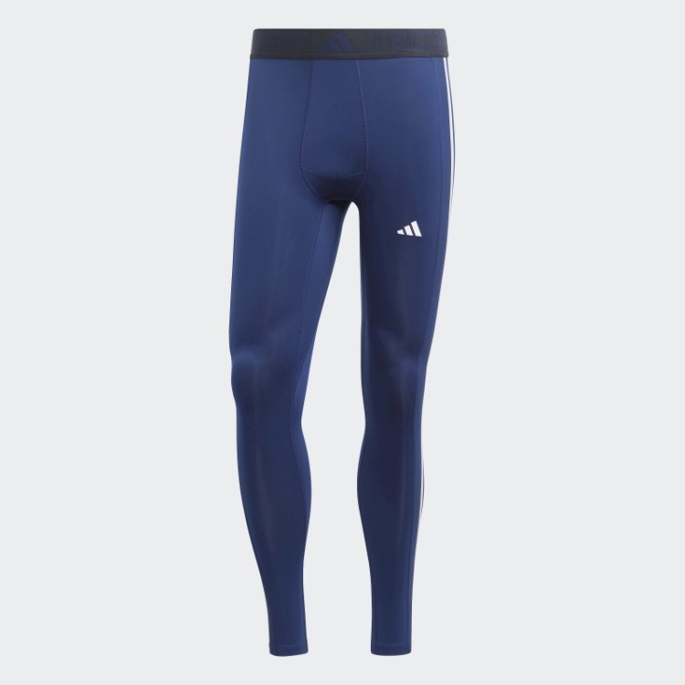 Techfit 3 Listras Calças Compridas De Treinamento Adidas Azul Escuro