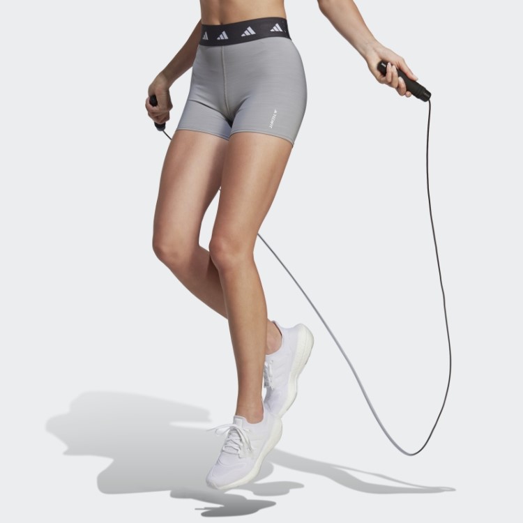 Leggings Curtas Techfit Cinza Médio Adidas