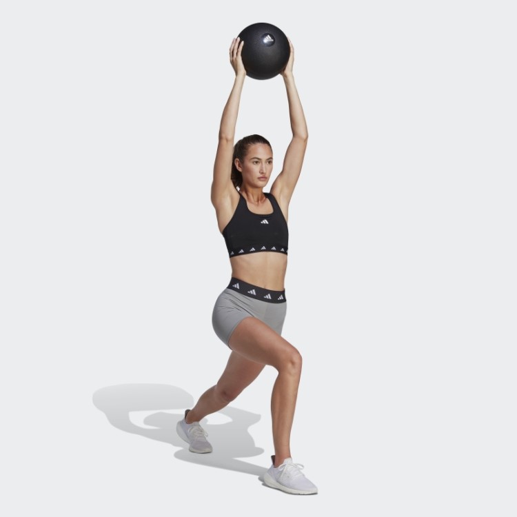 Leggings Curtas Techfit Cinza Médio Adidas