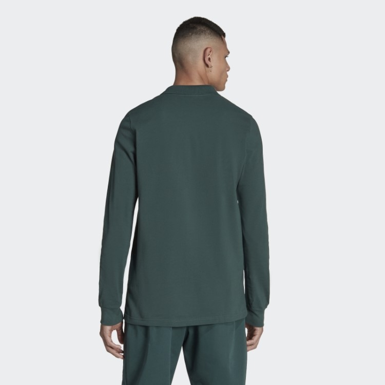 Camisa Polo Manga Longa Campus Verde Mineral Adidas