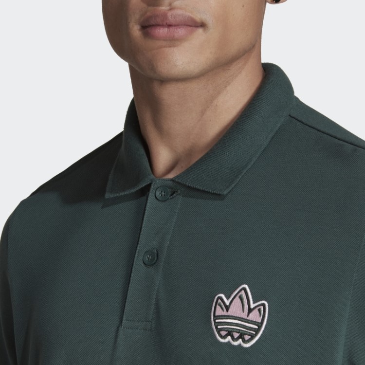 Camisa Polo Manga Longa Campus Verde Mineral Adidas