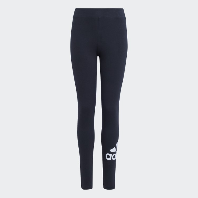 Legging Preta De Algodão Com Logo Grande Adidas Essentials