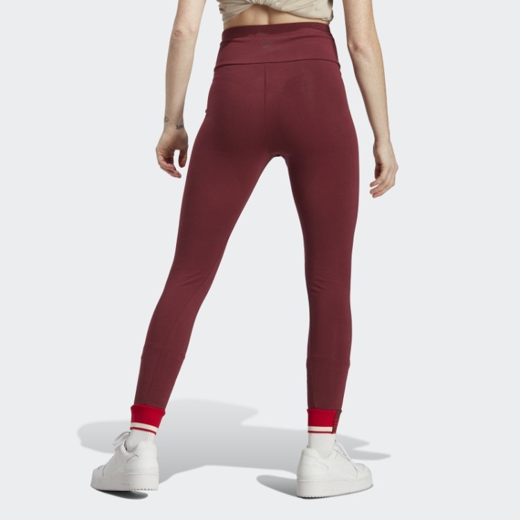 Leggings Com Punho Canelado Vermelho Adidas