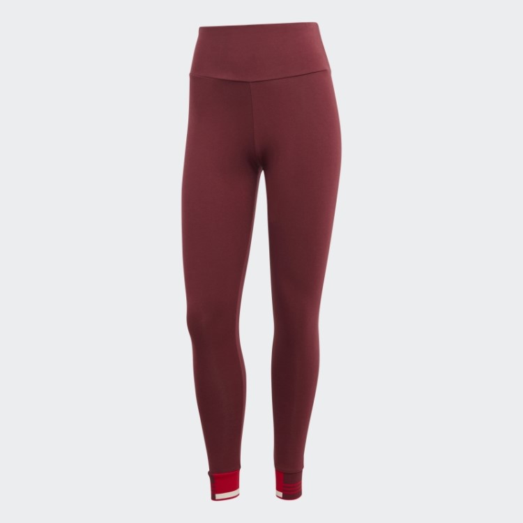 Leggings Com Punho Canelado Vermelho Adidas
