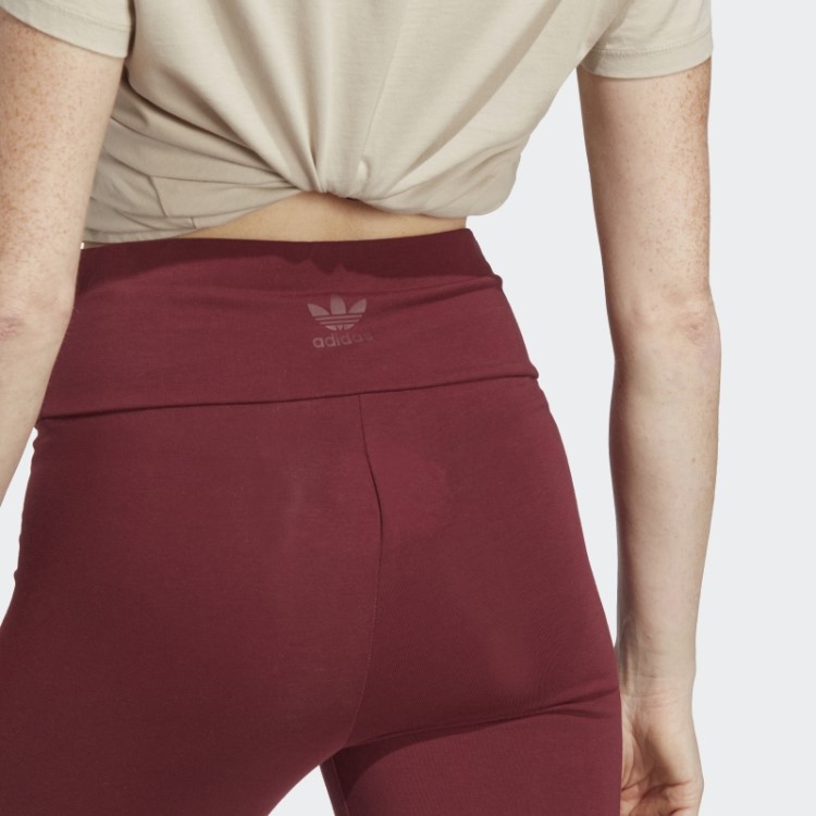Leggings Com Punho Canelado Vermelho Adidas