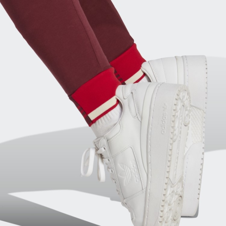 Leggings Com Punho Canelado Vermelho Adidas