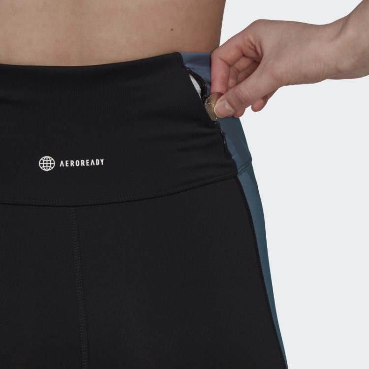 Legging Preta Própria The Run Colorblock 7/8 Adidas