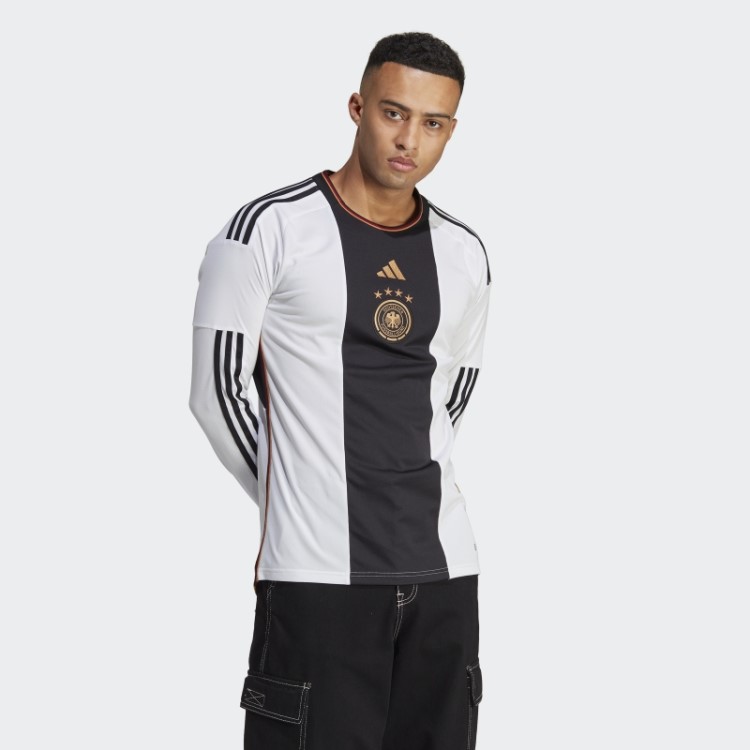 Alemanha 22 Manga Longa Home Jersey Branco Adidas