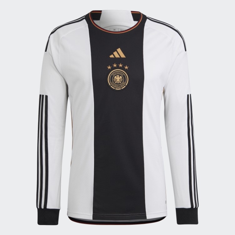 Alemanha 22 Manga Longa Home Jersey Branco Adidas