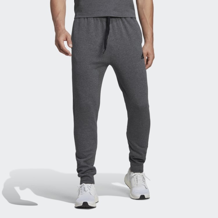 Calças Cônicas Regulares De Lã Cinza Escuro Urze Essenciais Adidas