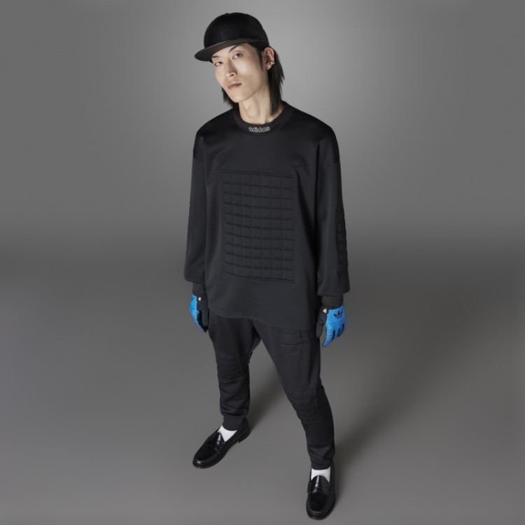 Versão Azul Moletom Goleiro Tripulação Adidas Preto