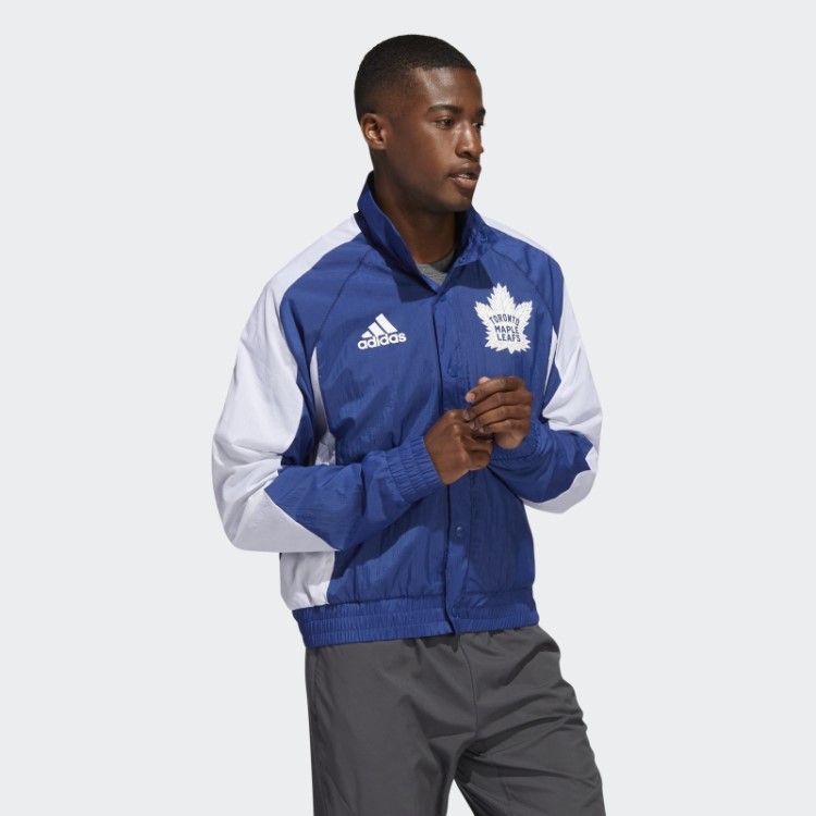 Jaqueta Retrô Azul Adidas Maple Leafs Reverse