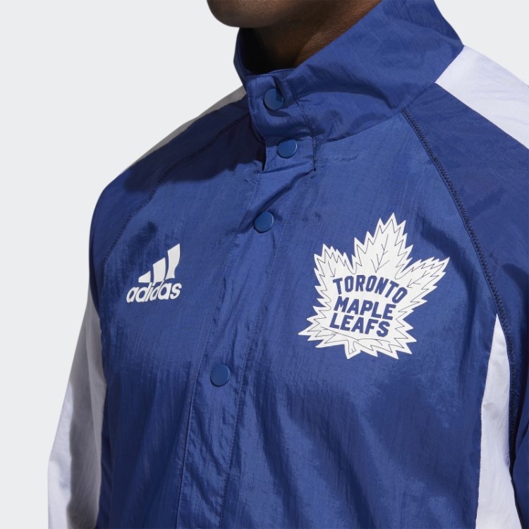 Jaqueta Retrô Azul Adidas Maple Leafs Reverse