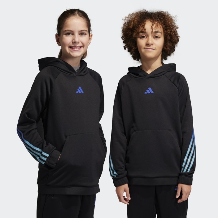 Moletom Com As Três Listras Adidas Train Icons Aeroready Preto