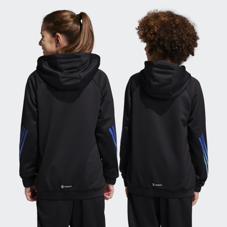 Moletom Com As Três Listras Adidas Train Icons Aeroready Preto