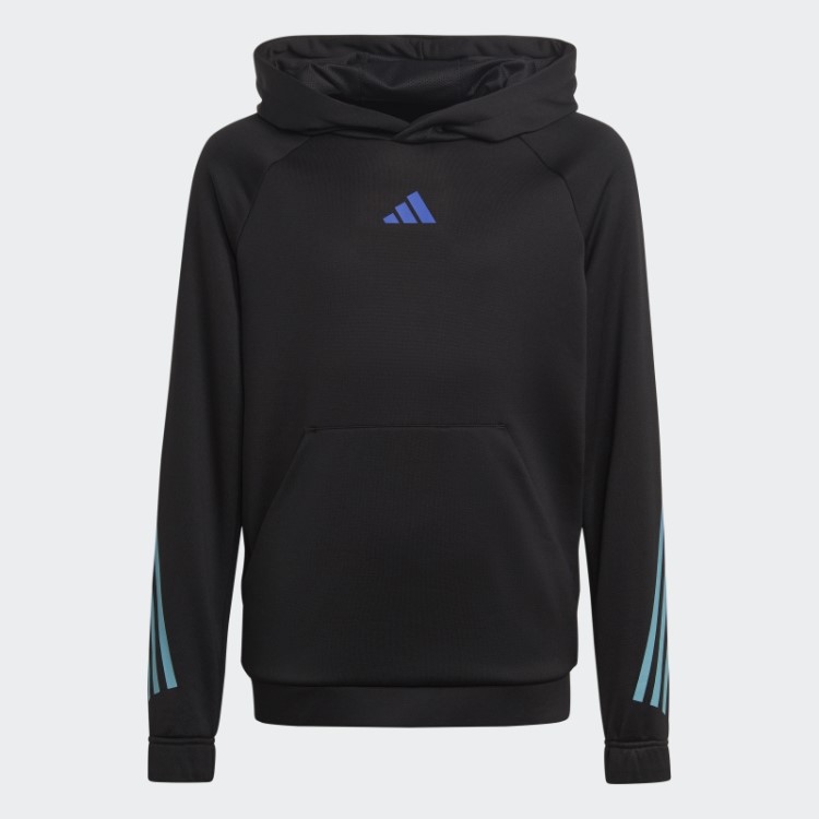 Moletom Com As Três Listras Adidas Train Icons Aeroready Preto