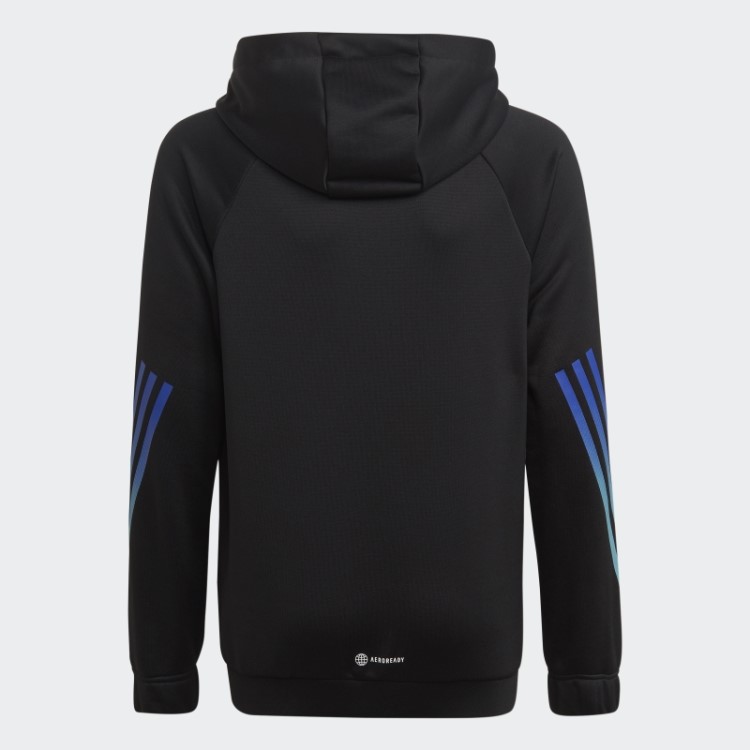 Moletom Com As Três Listras Adidas Train Icons Aeroready Preto