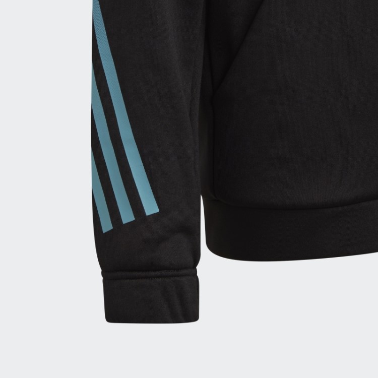 Moletom Com As Três Listras Adidas Train Icons Aeroready Preto