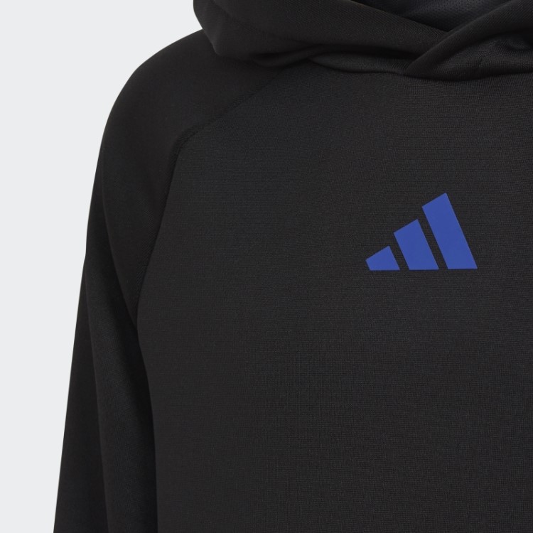 Moletom Com As Três Listras Adidas Train Icons Aeroready Preto