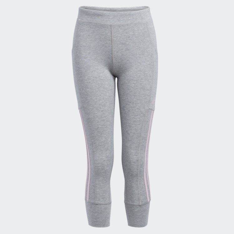 Meia Calça Jogger 7/8 Cinza Médio Com As Três Listras Adidas