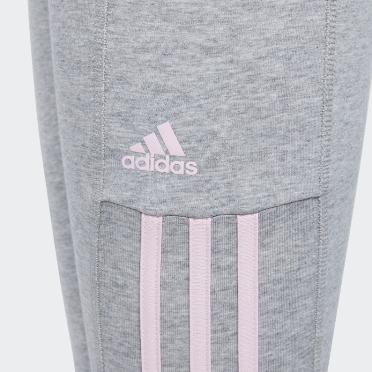 Meia Calça Jogger 7/8 Cinza Médio Com As Três Listras Adidas