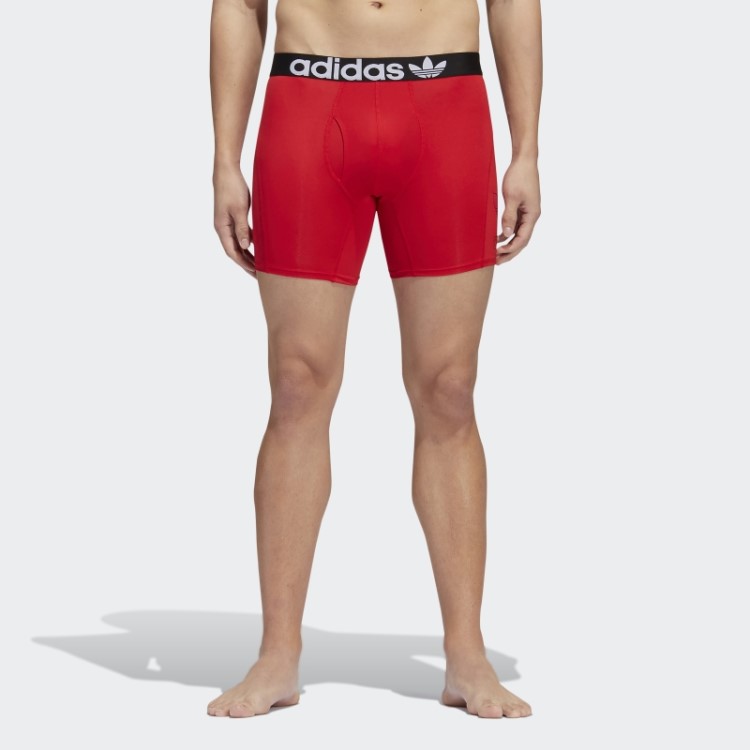 Cueca Boxer Adidas Trefoil 2 Pares Escarlate