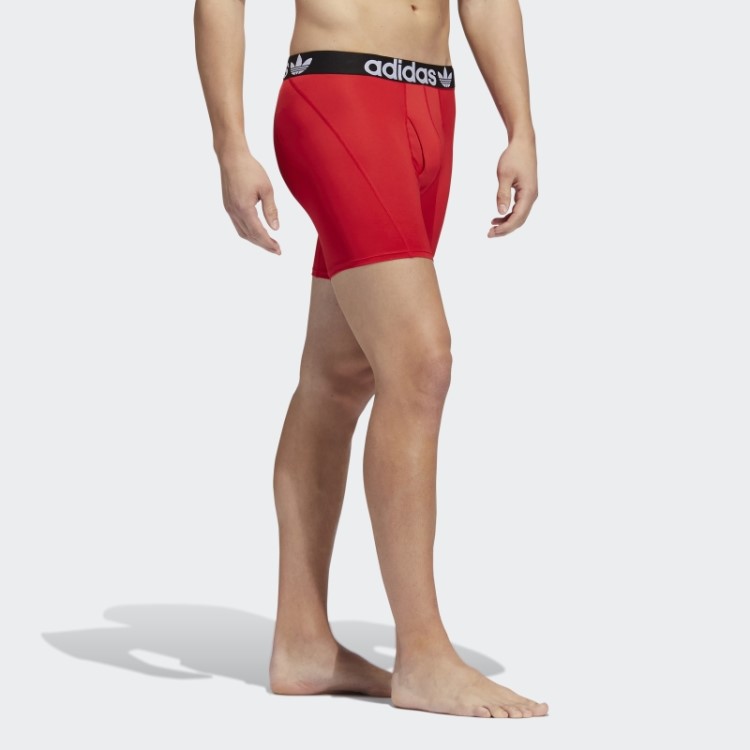 Cueca Boxer Adidas Trefoil 2 Pares Escarlate