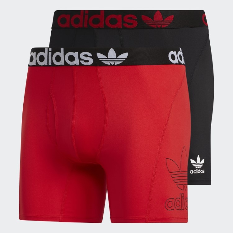 Cueca Boxer Adidas Trefoil 2 Pares Escarlate