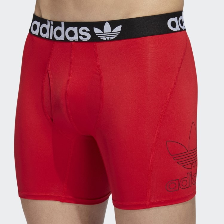 Cueca Boxer Adidas Trefoil 2 Pares Escarlate