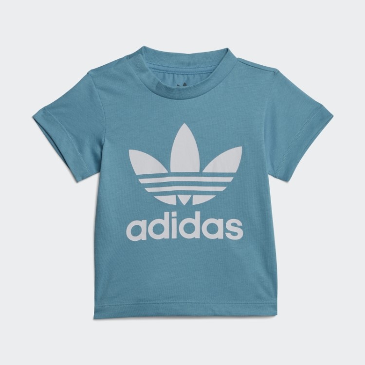T-shirt Azul Adidas Trefoil Elegante