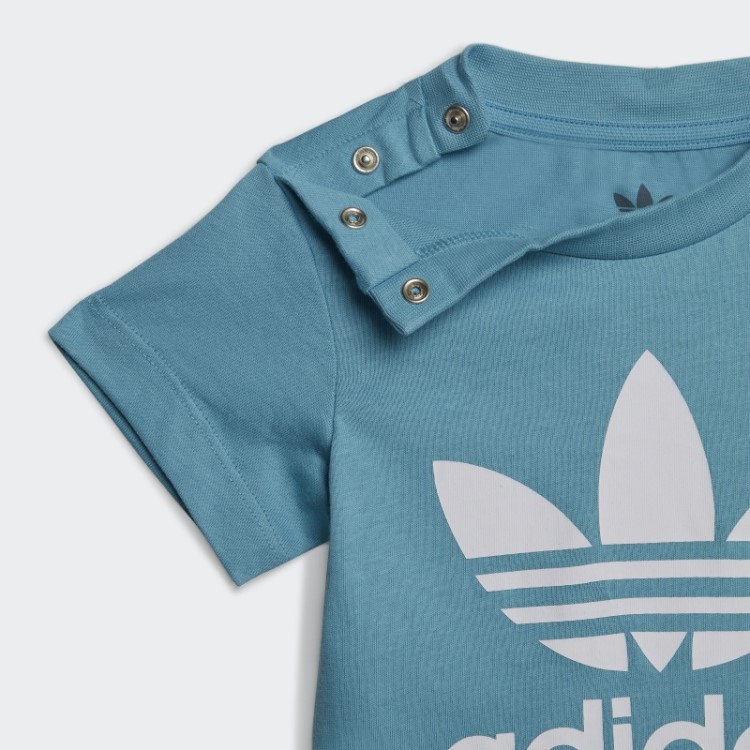 T-shirt Azul Adidas Trefoil Elegante